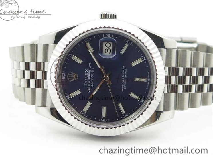 1228 WrinkleFree DateJust 41mm 126334 SS BP Maker 1:1 Best Edition New Version Blue Dial on Jubilee Bracelet 3075